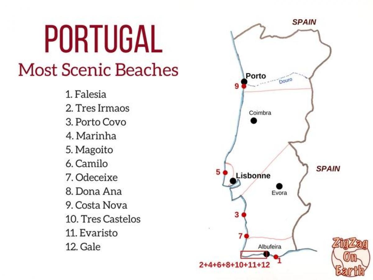 Portugal beach map
