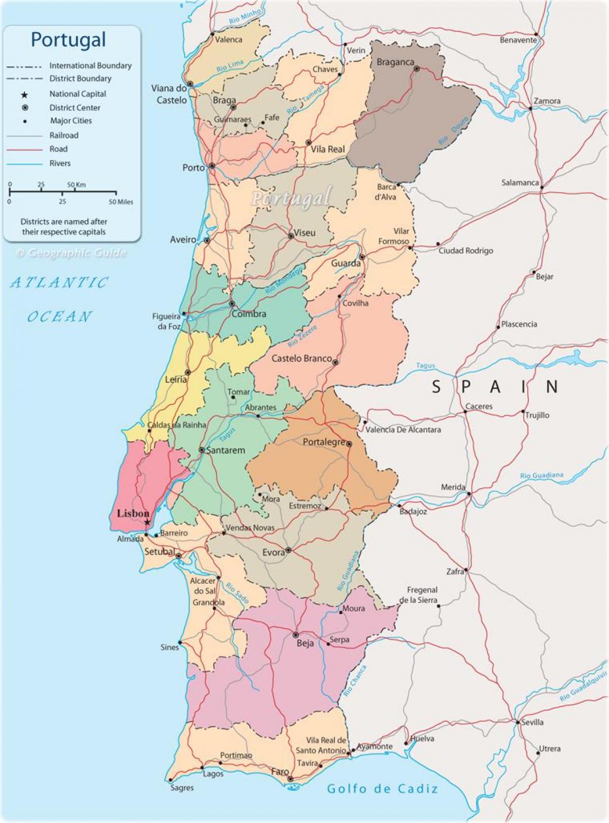 political map of Portugal