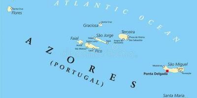 Map of the Azores Portugal