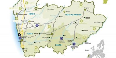 Map of northern Portugal