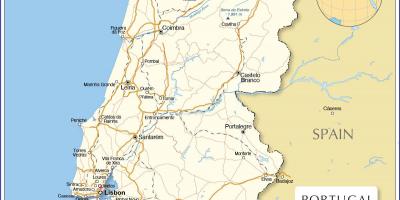 Map of Portugal and surrounding countries