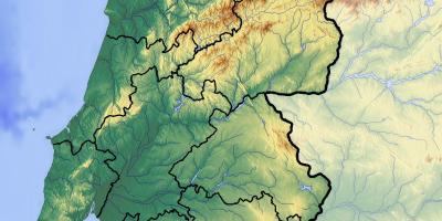 Map of Portugal elevation