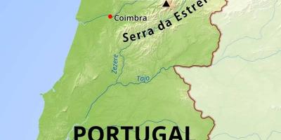 Mountains in Portugal map
