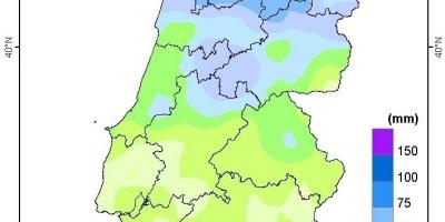 Map of Portugal rain