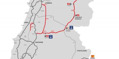 Map of toll roads in Portugal